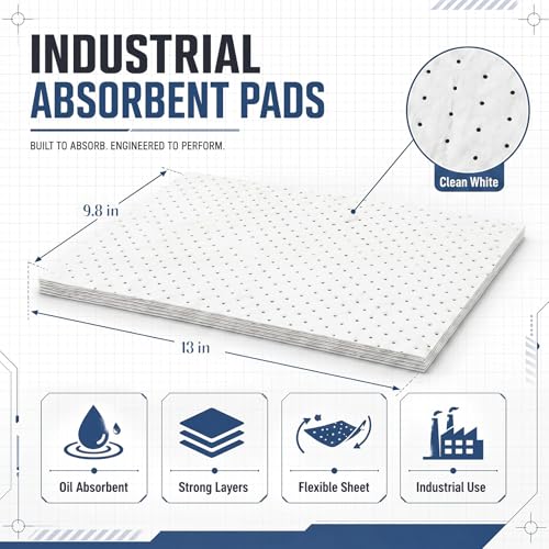 Hoolerry 30 Pcs Oil Absorbent Pad for Spill, 9.8 x 13 Inch, White - color: White, size: 9.8 x 13 Inch