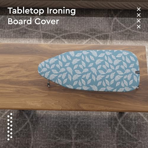 Encasa XO Ironing Board Cover and Pad, Thick Felt 28"x12" - color: Big Leaves Blue, size: Mini (28"x12")