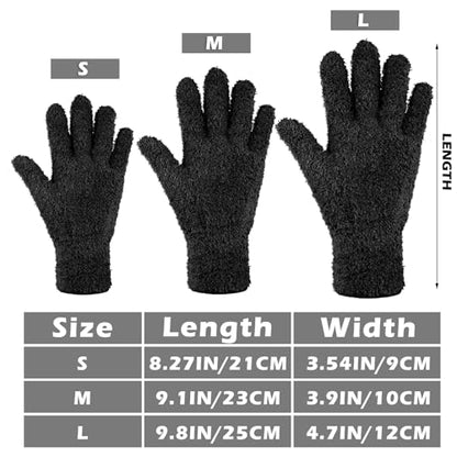 Patelai 3 Pairs Microfiber Dusting Gloves for Plants Leaf, Medium - color: Black, Navy, Yellow, size: Medium