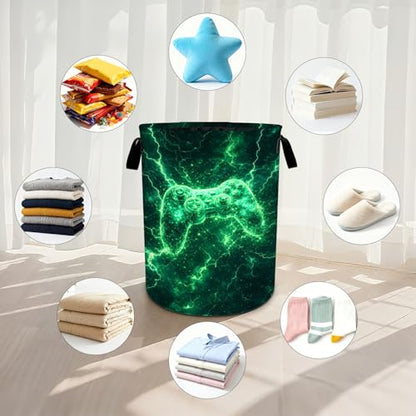 Game Laundry Basket Waterproof Laundry Hamper Foldable Laundry Bag with Handles for Bedroom, Bathroom, Office, Clothes Storage - color: Game