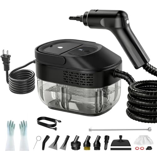 Steam Cleaner, 3-Level Adjustable Portable Steamer for Cleaning - color: Classic Black