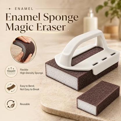 Magic Emery Cleaning Sponge, New Carborundum Sponge, Emery Sponge Brush Eraser Scrub Pad, Pot Scrubber for Removing and Cleaning Pots and Pans (5 PCS)
