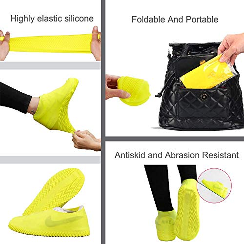 VBoo Waterproof Silicone Non-Slip Rain Shoe Covers - color: Gray, size: Medium