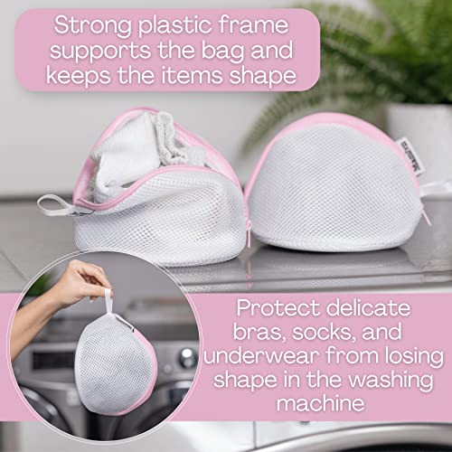Mamlyn Mesh Bra Bags for Washing Machine, Lingerie wash Bags for Laundry - size: 2 Traingle