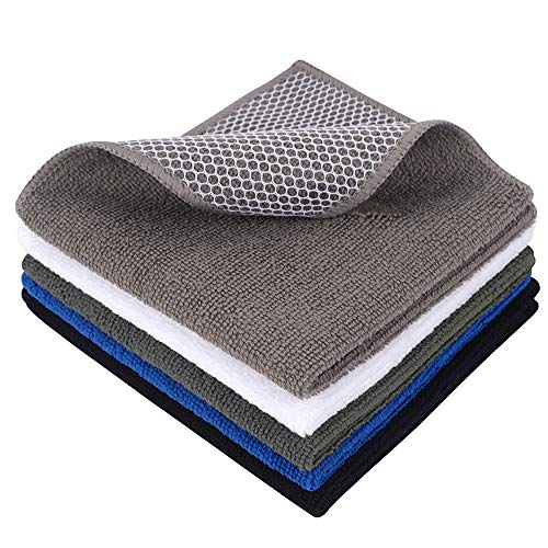 SINLAND Dish Cloth for Washing Dishes Kitchen Washcloth Cleaning Cloth - color: Assortedcolor-1, size: 12inchx12inch 5pack