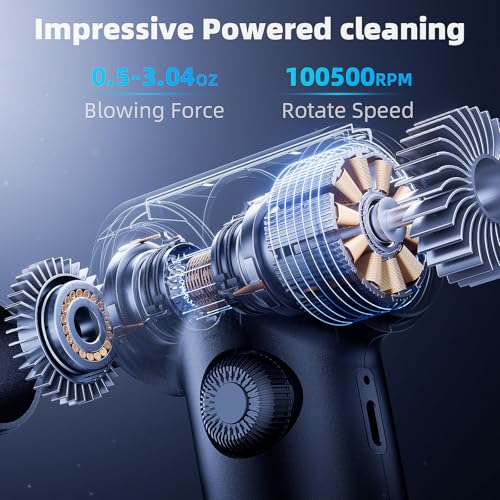 DOROBEEN Compressed Air Duster, PC Keyboard Cleaner, Replace Compressed Air Can, Electric Air Duster with Brushless DC Motor, Stepless Knob