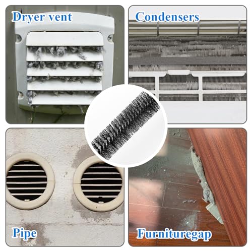 1 Pack Dryer Vent Cleaner Kit - Long Flexible Lint Brush for Dryer Vents, Refrigerator Coils, and Radiators - Household Cleaning Supplies (1, Short Brush) - size: Short Brush