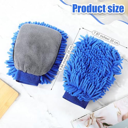 Teenyyou 2 Pcs Dog Towel Chenille Microfiber Pet Grooming Gloves,Blue - color: Blue