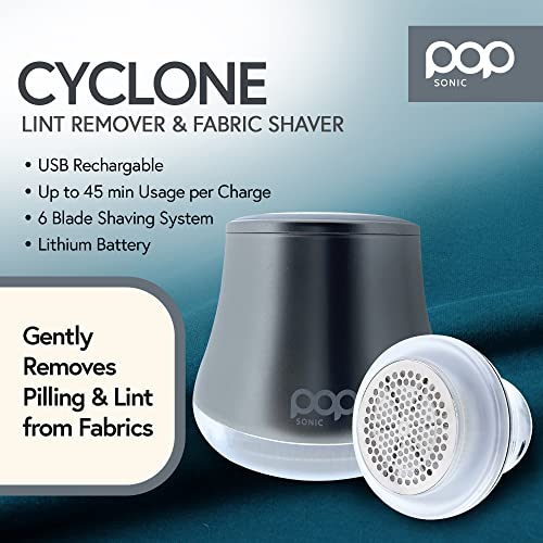 Fabric Shaver, Lint Remover Electric (Silver) – Rechargeable, 6 Blade System, Fabric Lint Shaver w/LED Light | One-Touch Activation Pill Shaver for Clothes - Electric Lint Remover Fabric Shaver - color: Silver