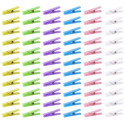60Pcs Mini Clothespins for Baby Shower Games Boy Girl Clothes Pins 1.4Inch - color: Multicolor