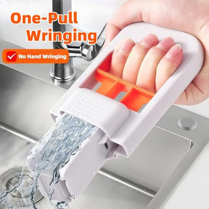 Press Grip Mini Mop with a Mini Foldable Desktop Mop, Zero-Touch Gap Dust Cleaner with 39in Stick & Clip On Locking Head, Dry Wet Disposable Dust Mop for Kitchen Wall Bathroom Toilet Corners - size: 39in Short Handle Mini Mop Set (2PC)