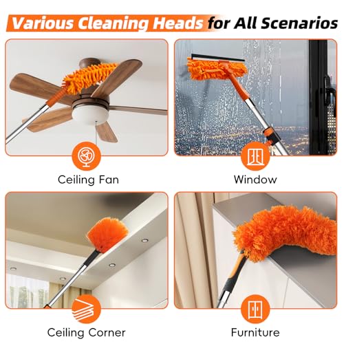 20 Foot High Dusters for Cleaning with 3-12 Foot Heavy Duty Extension Pole - size: 12 FT