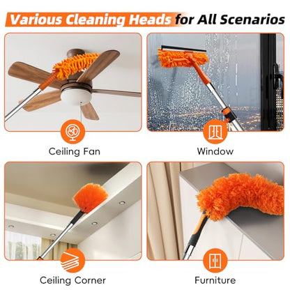 20 Foot High Dusters for Cleaning with 3-12 Foot Heavy Duty Extension Pole - size: 12 FT