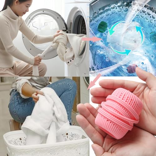 3 Pcs Washing Machine Laundry Ball, Reusable Fabric Softener Dispenser Balls Laundry Dryer Balls for Washer Substitute Softening Static Removal Cleaning Tools