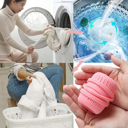 3 Pcs Washing Machine Laundry Ball, Reusable Fabric Softener Dispenser Balls Laundry Dryer Balls for Washer Substitute Softening Static Removal Cleaning Tools