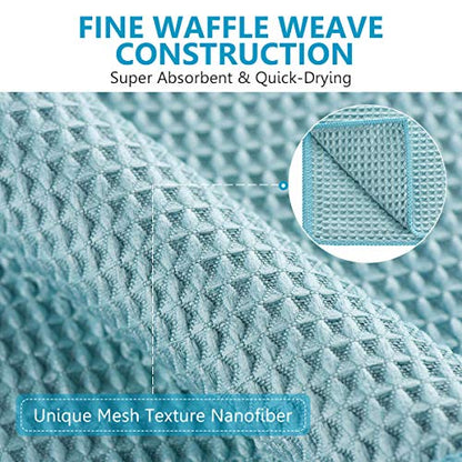 8 Pack Waffle Weave Microfiber Towels,Premium 3D Mesh Waffle Weave Quick Drying Towel for Car Detailing,All-Purpose Streakless Microfiber Cleaning Cloth Kitchen Dish Rags,12 x 12 Inches,Blue - color: Blue
