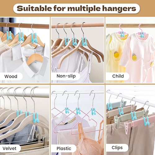 Mlici 60 Pack Space Saving Hanger Connector Hooks for Closet, Sky Blue - color: Sky Blue