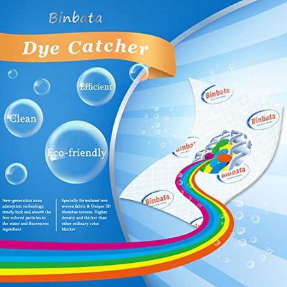 Binbata Color Grasper for Laundry 76 Count, Dye Catcher Color Absorber