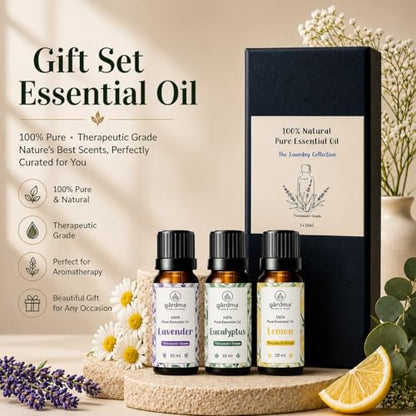 Essential Oils for Laundry, Dryer Balls & Diffusers | 30ml | 3 Pack of the Most Sought-After Scents for Aromatherapy | Lavender, Eucalyptus, Lemon - color: Top 3 Essential Oil Set