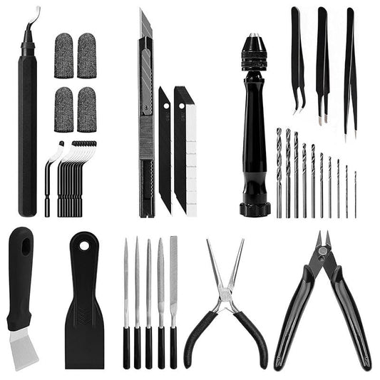for Bambu Tools 3D Tool Kit 3D Nozzle Cleaning Kit 3D Printer Cleaning Tool Kit Deburring Tool Needle to Clean Nozzle Scraper Wire Cutter, Drill, Scraper for Remove, Finishing, Craving, Drilling