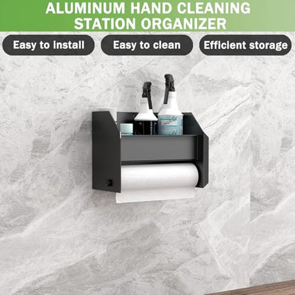 woiron Aluminum Hand Cleaning Station Organizer Bracket (Black) - color: Black
