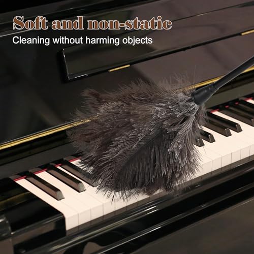 Natural Ostrich Feather Duster 14.9 inch Fluffy Mini Dusters - color: Natural-a-2pcs