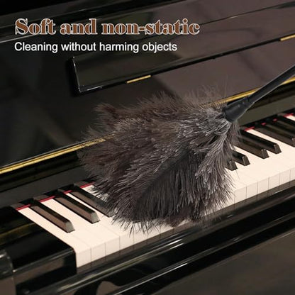 Natural Ostrich Feather Duster 14.9 inch Fluffy Mini Dusters - color: Natural-a-2pcs