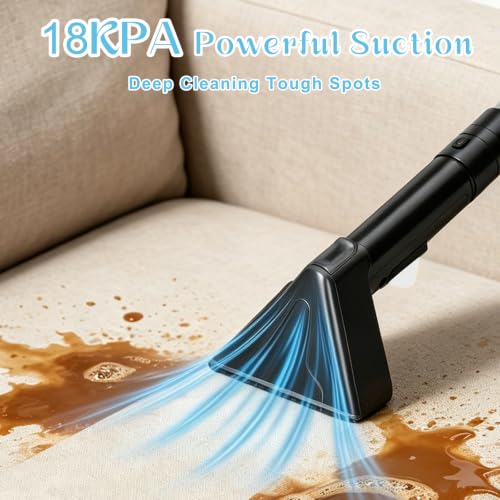 18Kpa Carpet Cleaner Machine, Portable Carpet and Upholstery Cleaning Machine, Deep Cleaning for Rugs, Couch, Car Interiors Stains, Pet & Family Friendly, 120V (WHITE) - color: WHITE