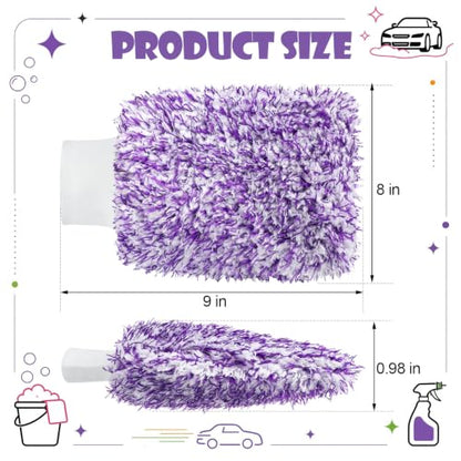 Tallew 5 Pcs Microfiber Car Wash Mitt for Car Washing 7 x 11 Inch, Colorful - color: Colorful