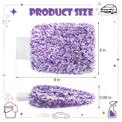 Tallew 5 Pcs Microfiber Car Wash Mitt for Car Washing 7 x 11 Inch, Colorful - color: Colorful