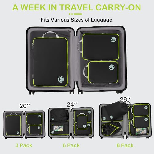 Cipway Compression Packing Cubes (3 Piece,Black) - color: Black, size: 3PCS
