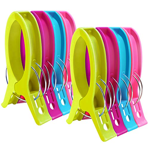 HiGift Jumbo Quilting Clamps | 8 Pack Extra Large Beach Towel Clips | 5 inch Wide Opening Plastic Clips for Sewing, Binding, Keeping Towel Fabric in Place