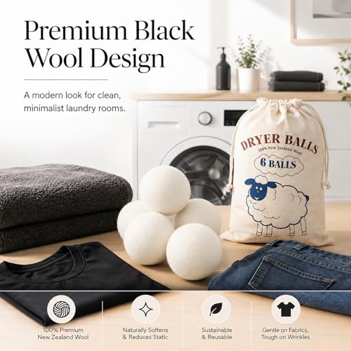 Wool Dryer Balls, New Zealand Dryer Balls Drying Balls Fabric Softener Ball for Laundry（Pack of 6) (White) - color: White