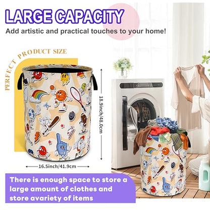 Balls Game Laundry Basket Foldable Oxford Cloth Hamper 18.9 x 16.5 Inch - color: Ball Game