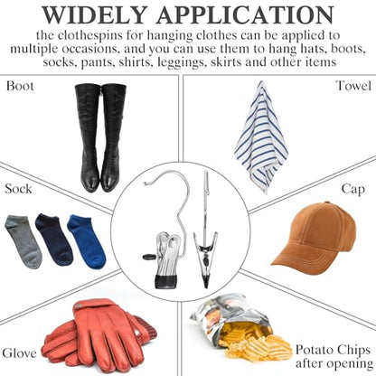 Yinder 250 Pcs Boot Hanger Clips Stainless Steel Hooks,Black - color: Black