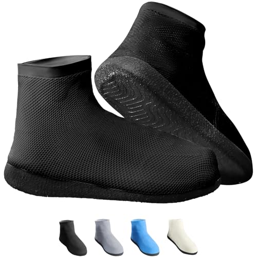 Rain Shoe Covers Waterproof Reusable Galoshes Overshoes - color: Black, size: Medium