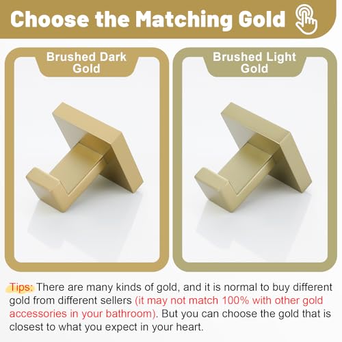 Brushed Gold Bathroom Towel Bar Holder Sets Premium Stainless Steel 4-Piece Bathroom Hardware Set Wall Mounted Bathroom Toilet Paper Holder with Shelf Set. - color: Brushed Dark Gold, size: 4-Pieces Set-B