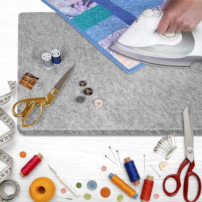 Wool Pressing Mat for Quilting, 100% Wool from New Zealand, Portable Felted Wool Ironing Mat Pad Blanket for Quilter, Sewing, Quilting Supplies and Notions 15''x12'' - size: 15''x12''