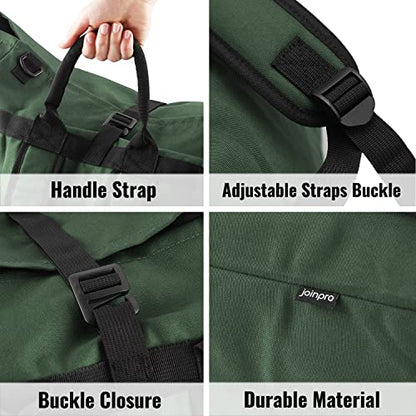 Laundry Bag Backpack 125L Extra Large, Heavy Duty 900D Coated Oxford Fabric, 3 Pockets Durable Travel Laundry Bags with Soft Padded Shoulder Straps for College Dorm, Apartment, Laundromat (Army Green) - color: Army Green
