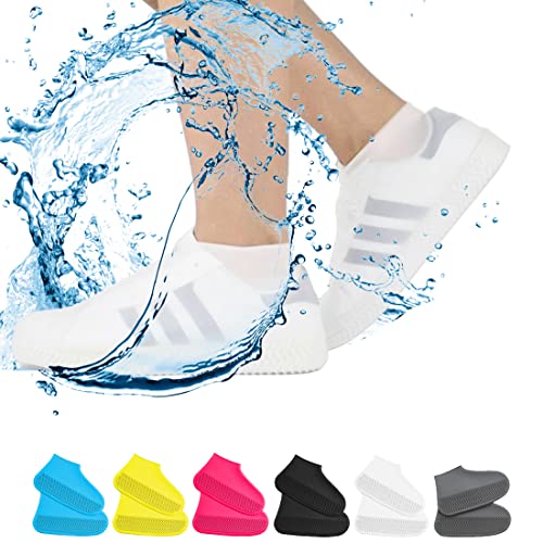 VBoo Waterproof Silicone Non-Slip Rain Shoe Covers - color: White, size: Small
