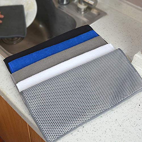 SINLAND Dish Cloth for Washing Dishes Kitchen Washcloth Cleaning Cloth - color: Assortedcolor-1, size: 12inchx12inch 5pack