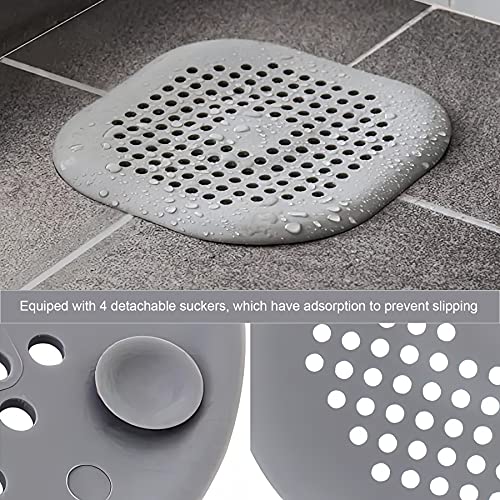 4 Pieces Drain Covers Hair Stopper for Shower Drain Bathtub Stopper Home Drain Protectors with Sucker Water Trap Sink Cover for Bathroom Bathtub and Kitchen (2 Gray+2 White) - color: 4 Pcs White,grey