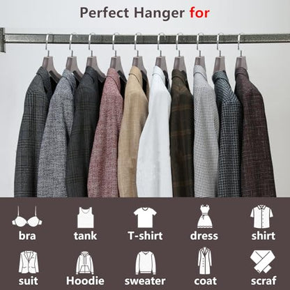 DEDU Suit Hangers for Men 20 Pack, Extra Wide Suit Hanger Non Slip Width 17.7", Thick Plastic Coat Hangers Brown with Metal Hook - color: Brown-20