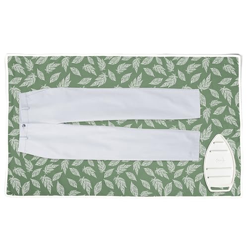 Encasa XO Ironing Mat, Heat Resistant Pad 48"x28" Big Leaves Green - color: Big Leaves Green, size: Large