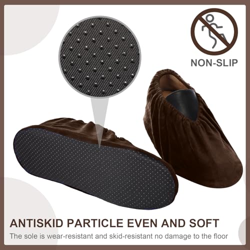 JaGely 11 Pair 11 Pair Reusable Cloth Shoe Covers for Indoors, Brown - color: Brown