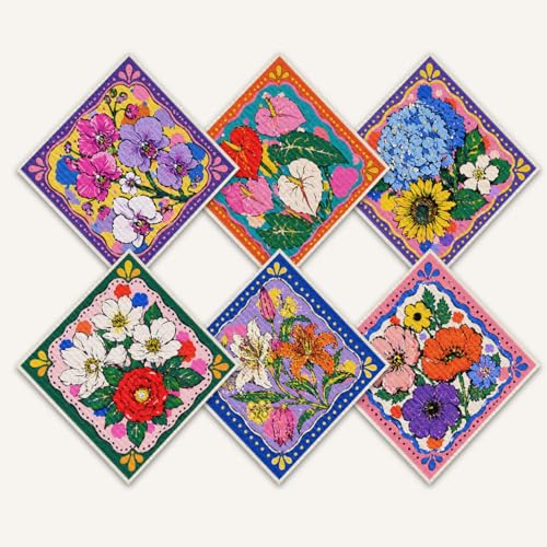 Shwing Swedish Dishcloths for Kitchen 6 Pack Colorful Floral Flower Pattern Reusable Paper Towels Kitchen Towels Dish Cloths for Washing Dishes Washable Quick Drying Super Absorbent Cleaning Cloths - color: Colorful Floral Flower