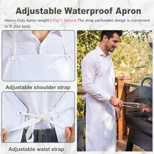 Nanxson Waterproof Apron Heavy Duty Industrial Work Apron - color: White
