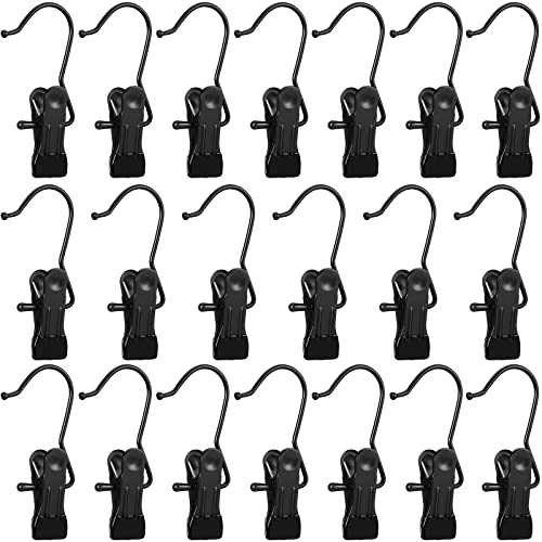 Hotop 20 Pieces Boot Hanger Clips Heavy Duty Closet Space Saving, Black - color: Black