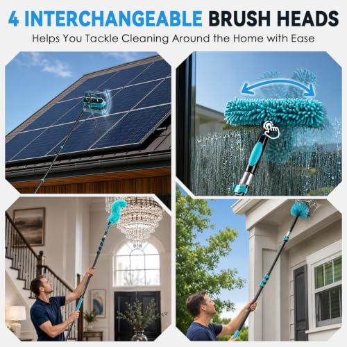 Adjustable 24FT Water Fed Pole Cleaning Kit with 4 Brush Heads