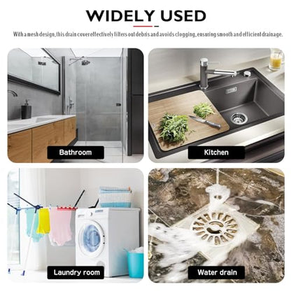 DOITOOL Bathroom Sink Strainer 3Pcs Hair Catcher Shower Drain, Bathtub Drain Cover, Sink Tub Stopper, Deep Stainless Steel Strainer for Bathroom, Fit Hole Size from 1.25 to 2.17